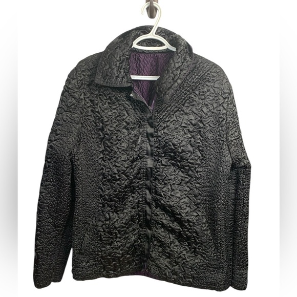 Vintage Reversible Black & Purple Midweight Jacket, Light & Airy, Pockets - Picture 4 of 9